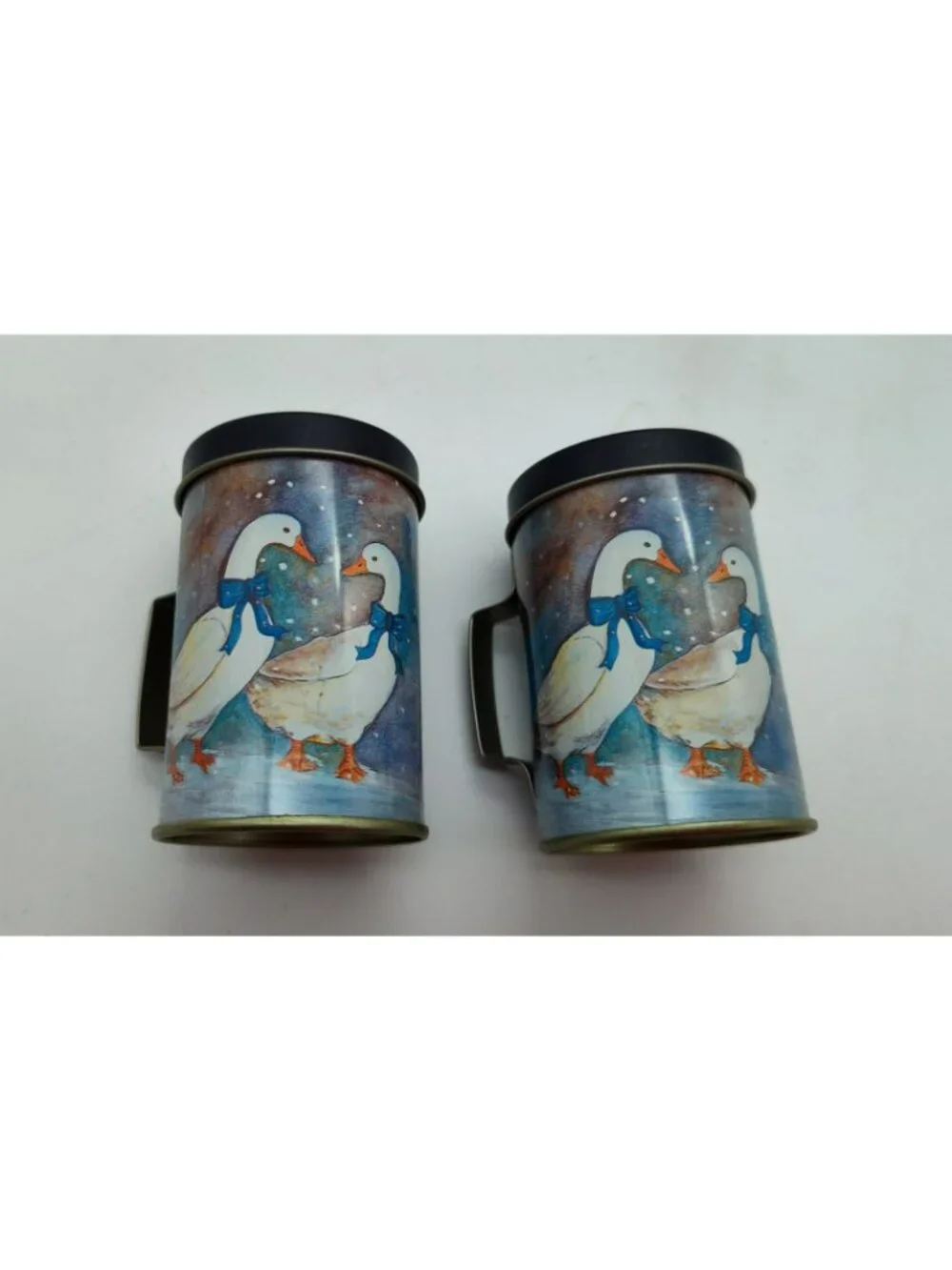 Vintage Winter Geese Salt Pepper Shakers Country Goose Decor w/ Box Farmhouse